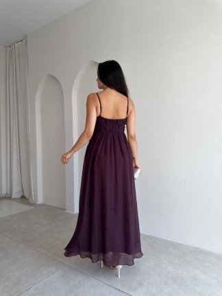 ADENYA Midi Elbise 3045 - Mürdüm - 3