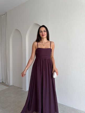 ADENYA Midi Elbise 3045 - Mürdüm - 2