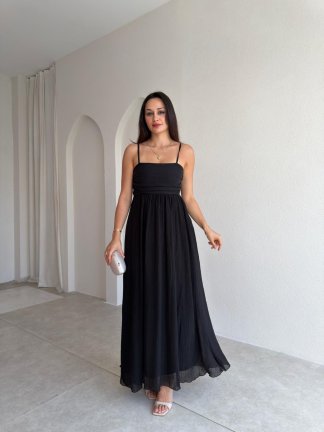 ADENYA Midi Elbise 3045 - Siyah - 1
