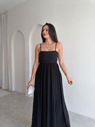 ADENYA Midi Elbise 3045 - Siyah - 2