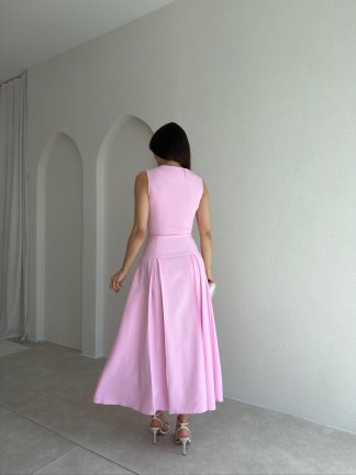 ADESYA Midi Elbise 6549 - Pembe - 3