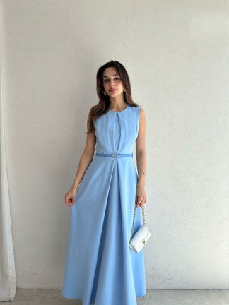 ADMİRE Maxi Elbise 7430 - Bebe Mavisi 