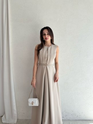 ADMİRE Maxi Elbise 7430 - Bej 