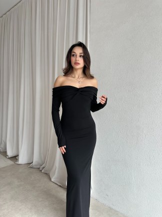 ADVENT Maxi Elbise 8409 - Siyah 