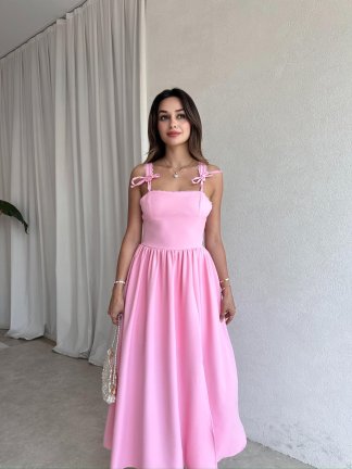 AGAPE Midi Elbise 8597 - Pembe - 2