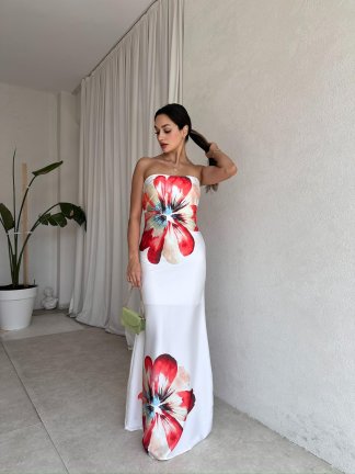AKİRA Maxi Elbise 8067 - Beyaz - 2