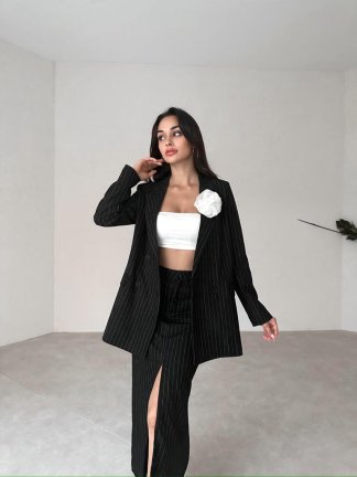 Aksesuar Detaylı SANTİAGO Takım 5632 - Siyah - 1