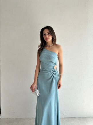 ALASKA Maxi Elbise 4776 - Mint - 1