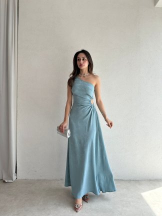 ALASKA Maxi Elbise 4776 - Mint - 3