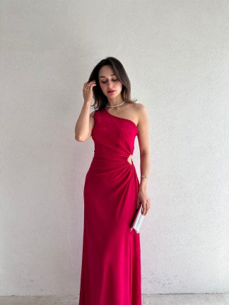 ALASKA Maxi Elbise 4776 - Fuşya 