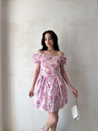 ALBROW Mini Elbise 4453 - Pembe 