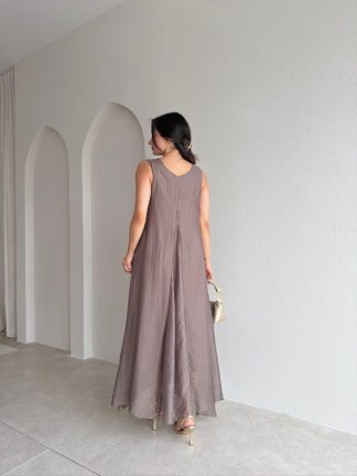 ALDO Maxi Elbise 5641 - Kahverengi - 4
