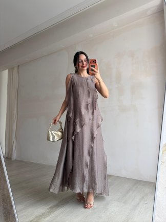 ALDO Maxi Elbise 5641 - Kahverengi - 3