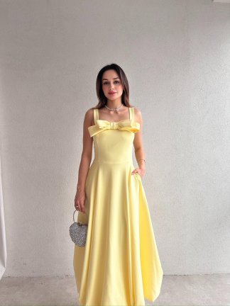 ALEDA Maxi Elbise 5089 - Sarı - 1