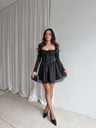 ALERMA Mini Elbise 8447 - Siyah - 2