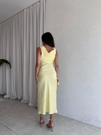 ALEX Midi Elbise 5819 - Sarı - 4