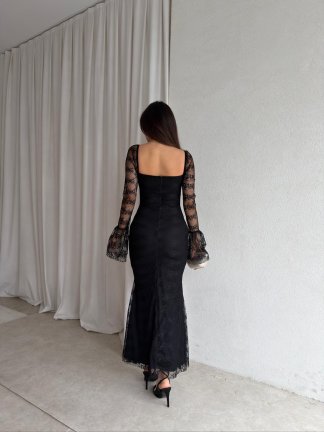 ALFA Midi Elbise 8883 - Siyah - 3