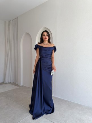 ALGORA Maxi Elbise 3046 - Lacivert 