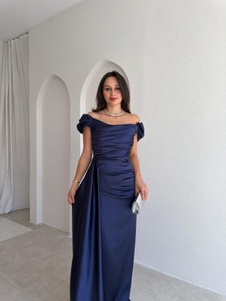 ALGORA Maxi Elbise 3046 - Lacivert - 2