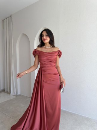 ALGORA Maxi Elbise 3046 - Gül Kurusu - 2