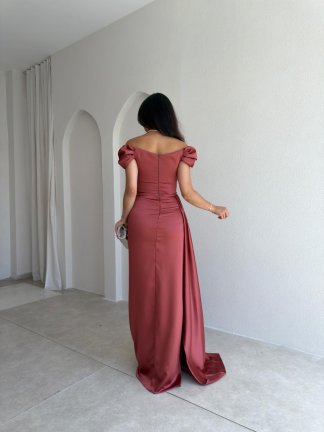 ALGORA Maxi Elbise 3046 - Gül Kurusu - 3