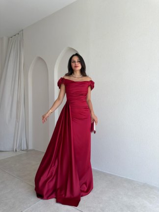 ALGORA Maxi Elbise 3046 - Bordo 
