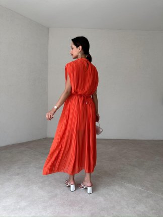 ALİNSO Midi Elbise 7747 - Turuncu - 3