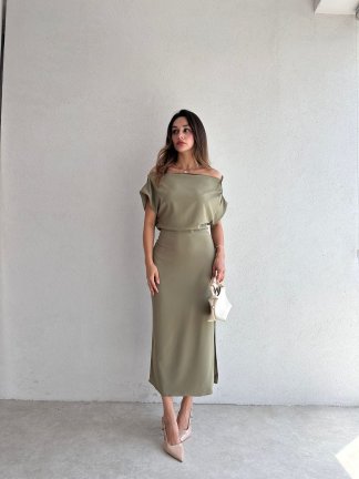 ALİX Midi Elbise 5039 - Yeşil - 2