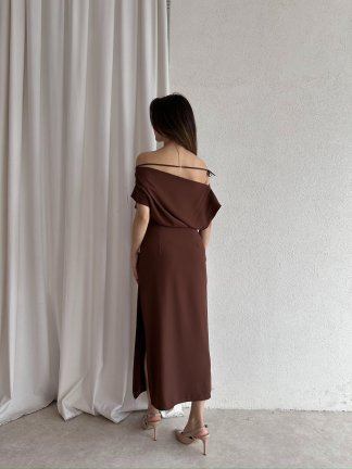 ALİX Midi Elbise 5039 - Acı Kahve - 3