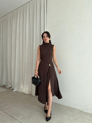 ALLERLİ Elbise 7894 - Acı Kahve - 2