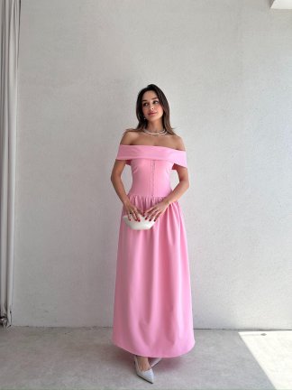 ALPHER Maxi Elbise 9865 - Pembe - 2