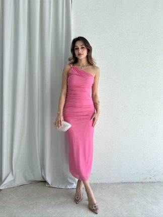 ALVAREZ Midi Elbise 8201 - Pembe - 3