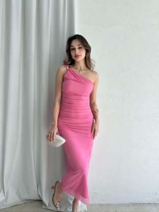 ALVAREZ Midi Elbise 8201 - Pembe 