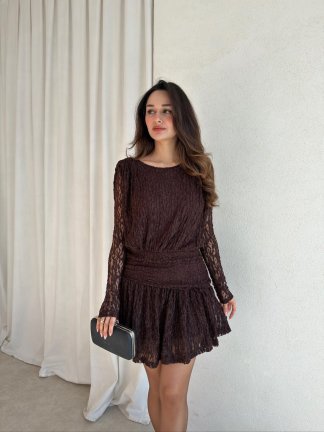 AMETİS Mini Elbise 3698 - Acı Kahve - 1