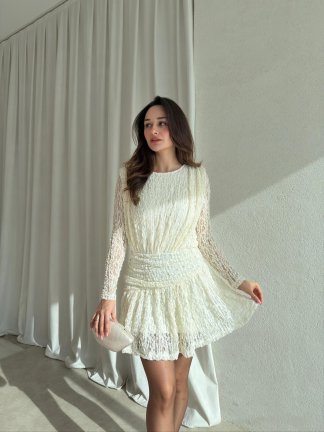 AMETİS Mini Elbise 3698 - Ekru 
