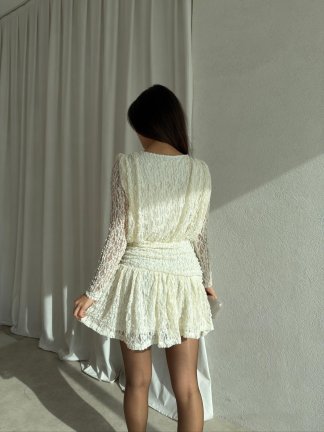 AMETİS Mini Elbise 3698 - Ekru - 3