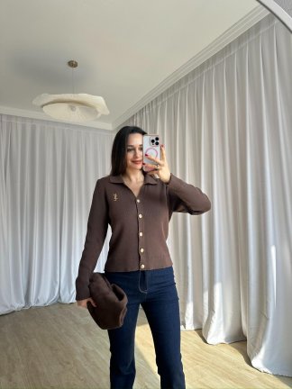 AMORE Triko Hırka 8801 - Acı Kahve - 3