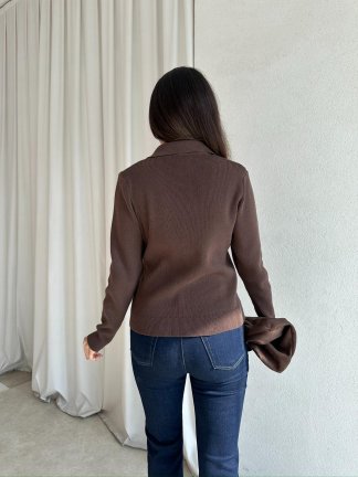 AMORE Triko Hırka 8801 - Acı Kahve - 4