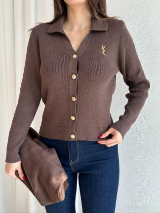 AMORE Triko Hırka 8801 - Acı Kahve - 2