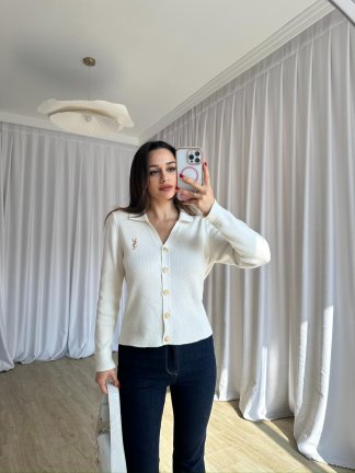  AMORE Triko Hırka 8801 - Beyaz - 3