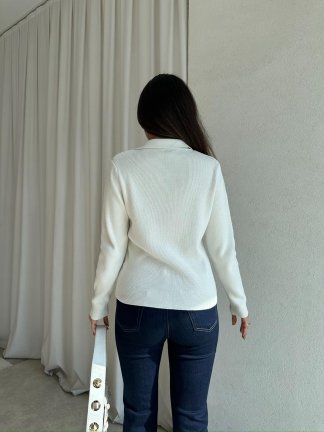  AMORE Triko Hırka 8801 - Beyaz - 4