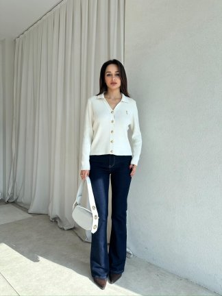  AMORE Triko Hırka 8801 - Beyaz - 5