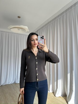  AMORE Triko Hırka 8801 - Füme - 2