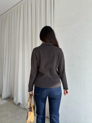  AMORE Triko Hırka 8801 - Füme - 5