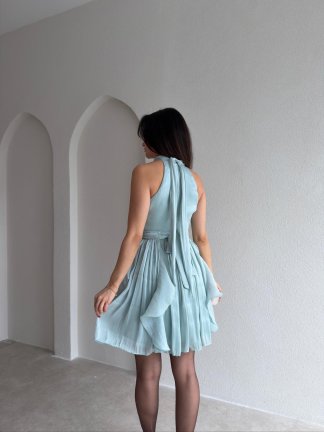 AMOURE Mini Elbise 3549 - Mint - 3