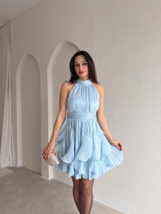 AMOURE Mini Elbise 3549 - Bebe Mavisi - 2