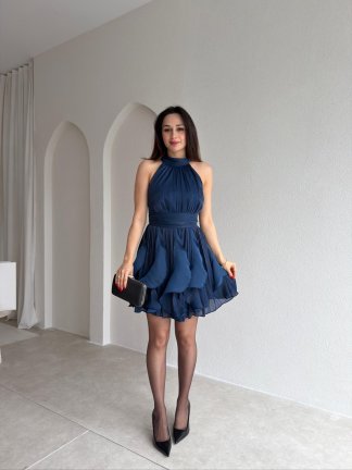 AMOURE Mini Elbise 3549 - Lacivert 