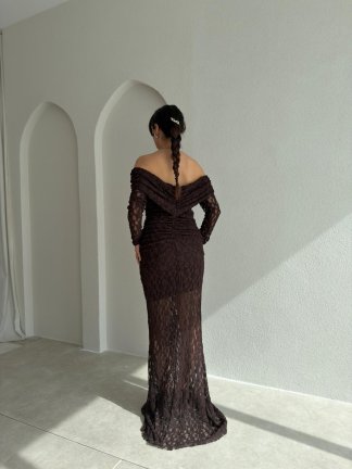 ANDERSON Maxi Elbise 8877 - Acı Kahve - 3