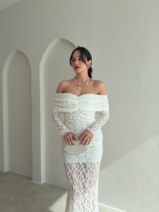 ANDERSON Maxi Elbise 8877 - Beyaz - 2