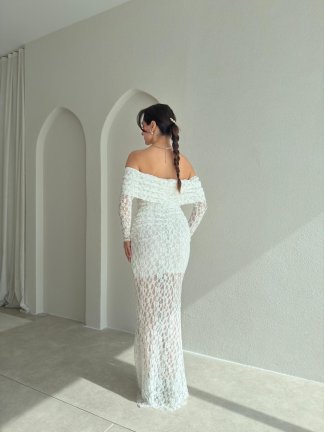 ANDERSON Maxi Elbise 8877 - Beyaz - 3